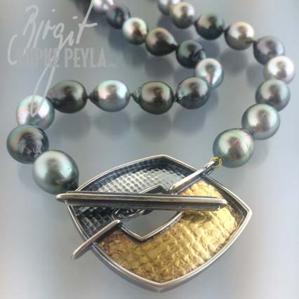 Tahitian Pearl Necklace with Toggle Clasp- Jewelry Made by Birgit Kupke-Peyla